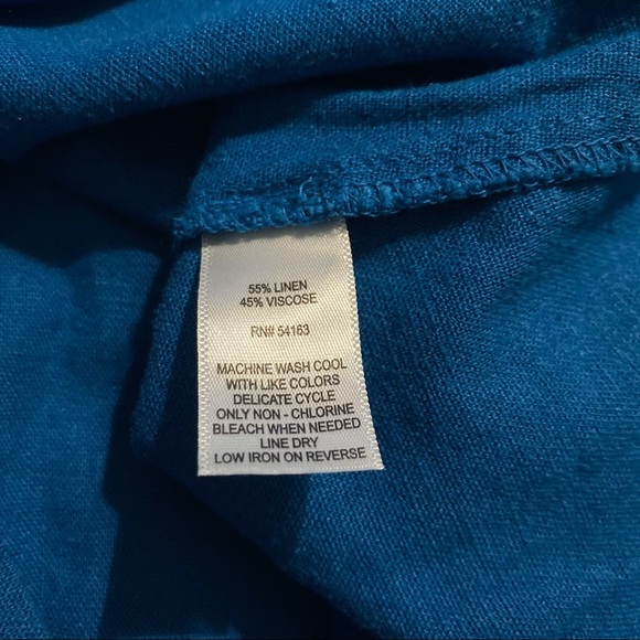 NWT Kensie Blue Linen Dolman Sleeve Linen Top - Picture 6 of 6